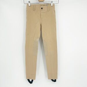 Horze Kids Horseback Riding Breeches Tan Stirrup Bottoms Equestrian Pants Size L